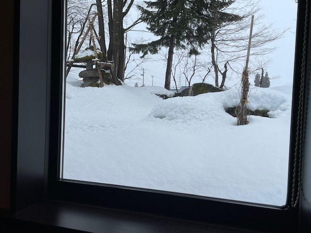 雪景色を見ながら